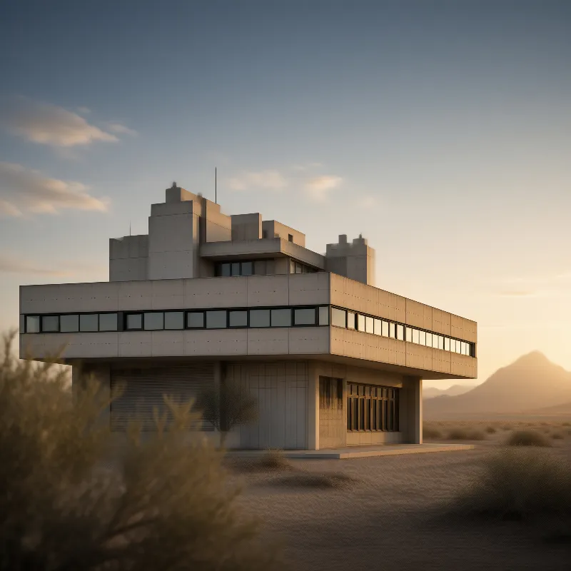 Brutalist Desert Building