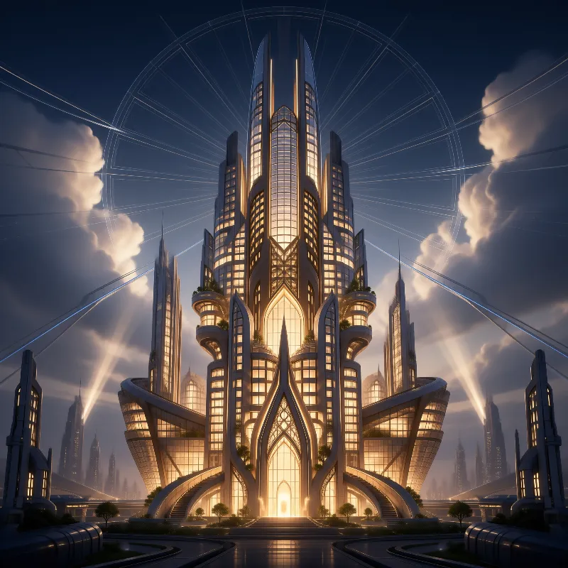 Glowing Futuristic Spire