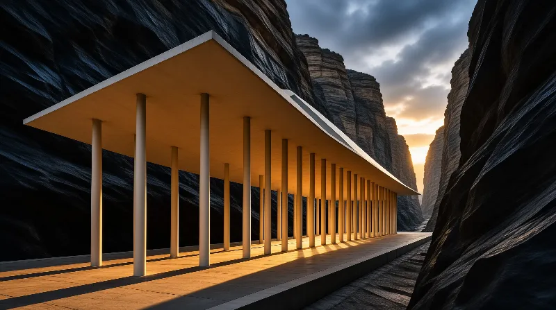 Modern Structure in a Canyon