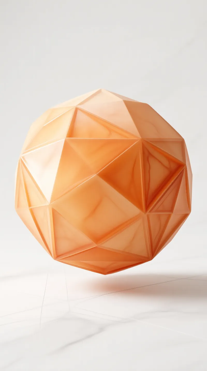 Low Poly Translucent Orange Gem