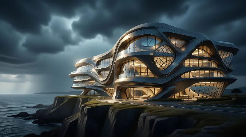 Modern Futuristic Cliff Villa