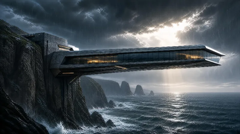 Modern Cliffside Overwater Structure