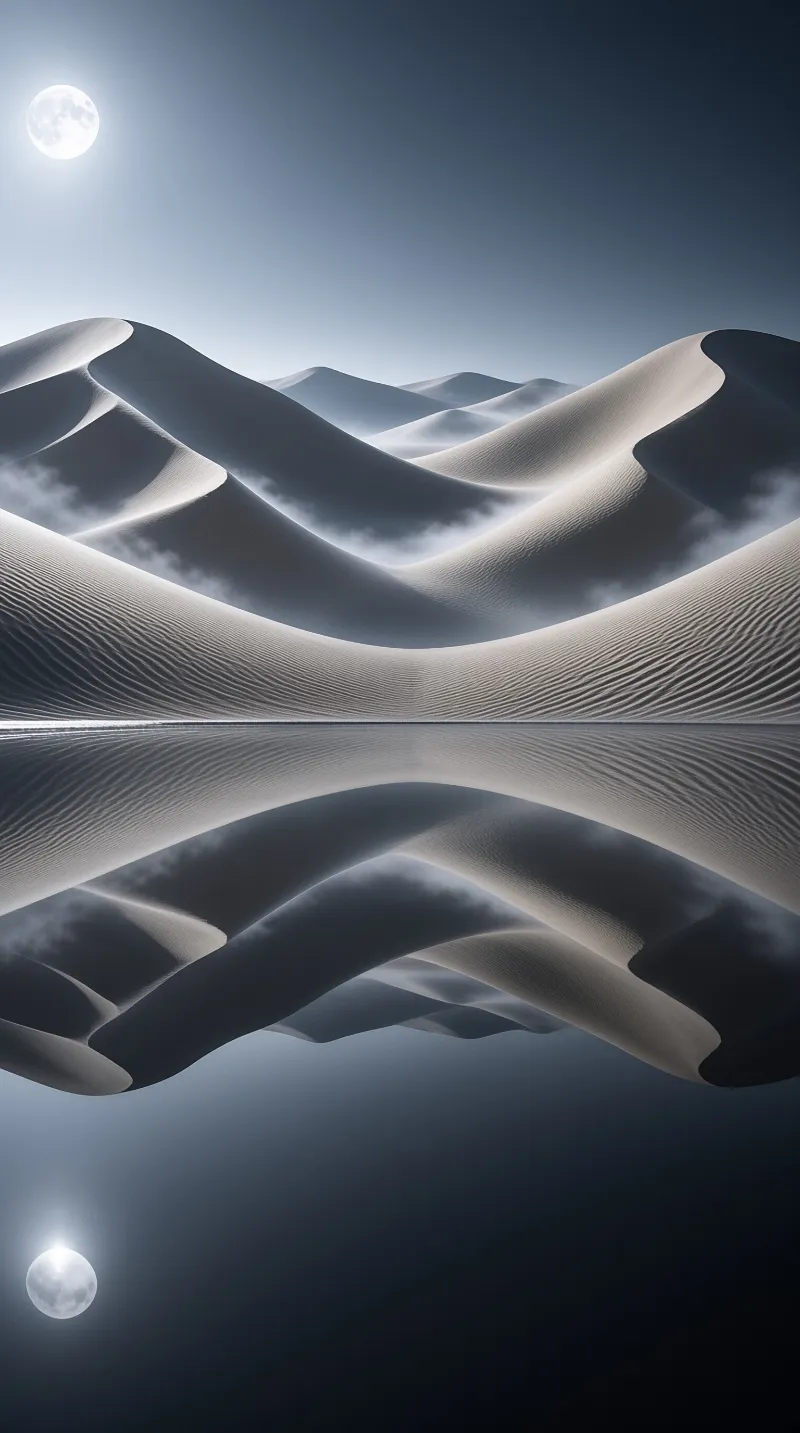 Desert Moon Reflection