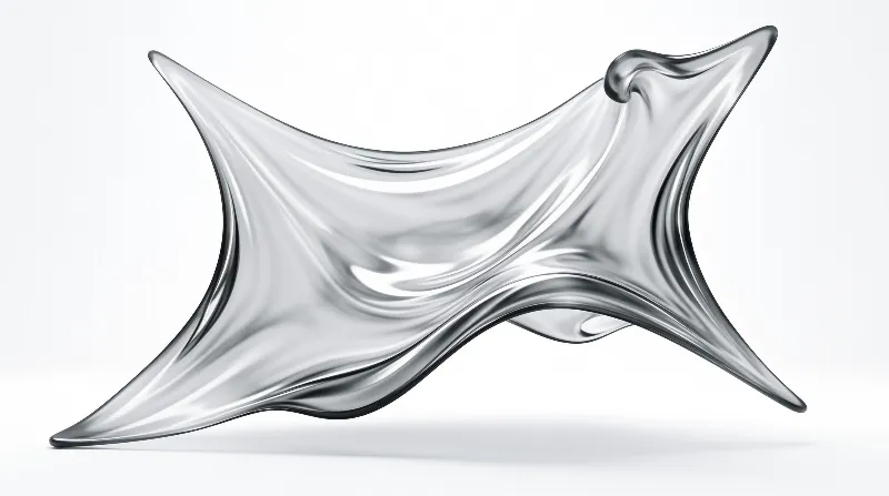 Sleek Metallic Abstract Shape