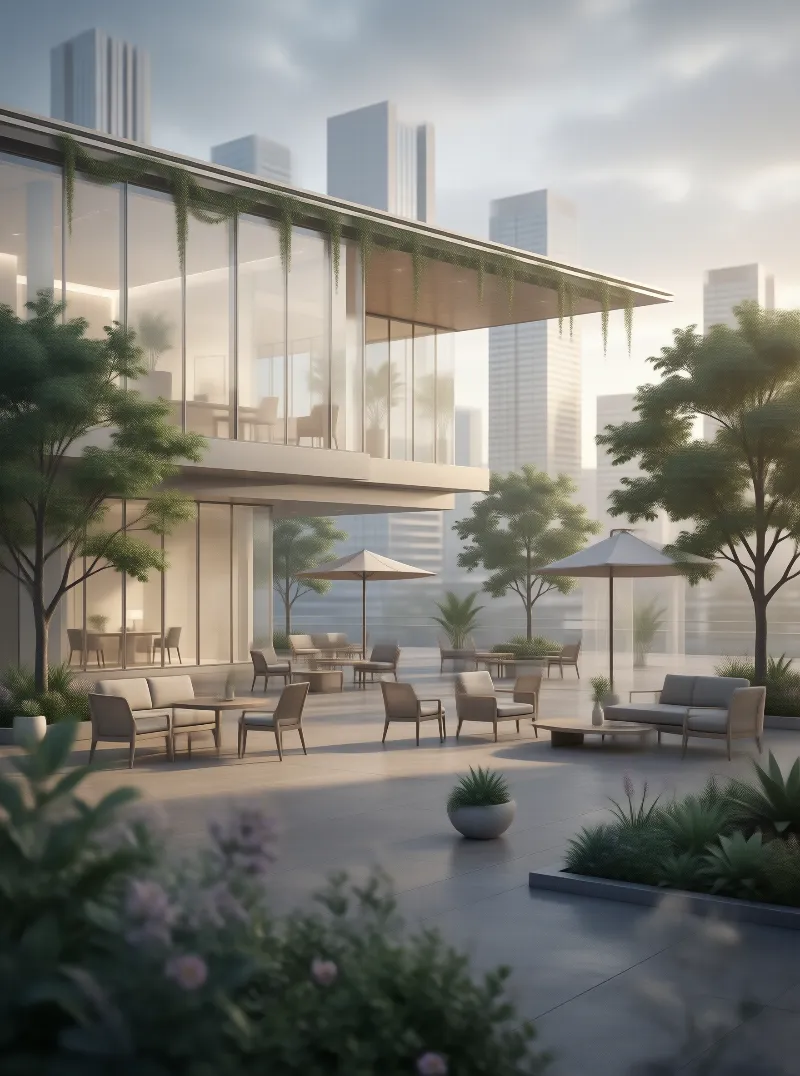 Modern Terrace with City View