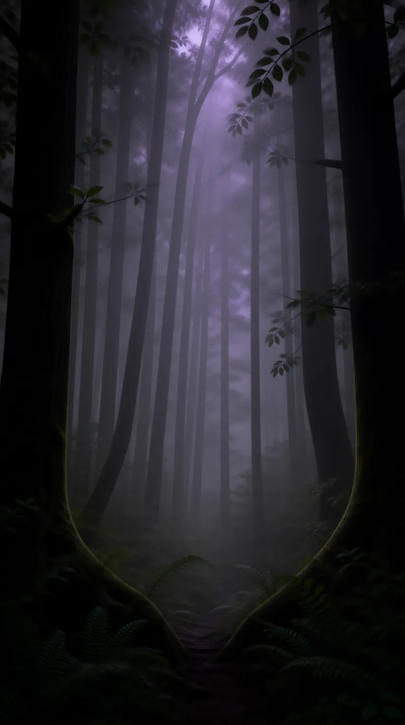 Mysterious Foggy Woods