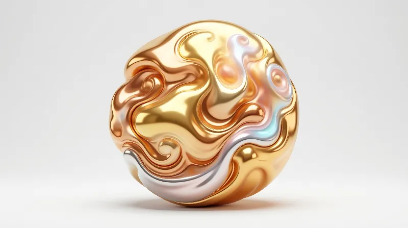 Liquid Gold Swirl Sphere
