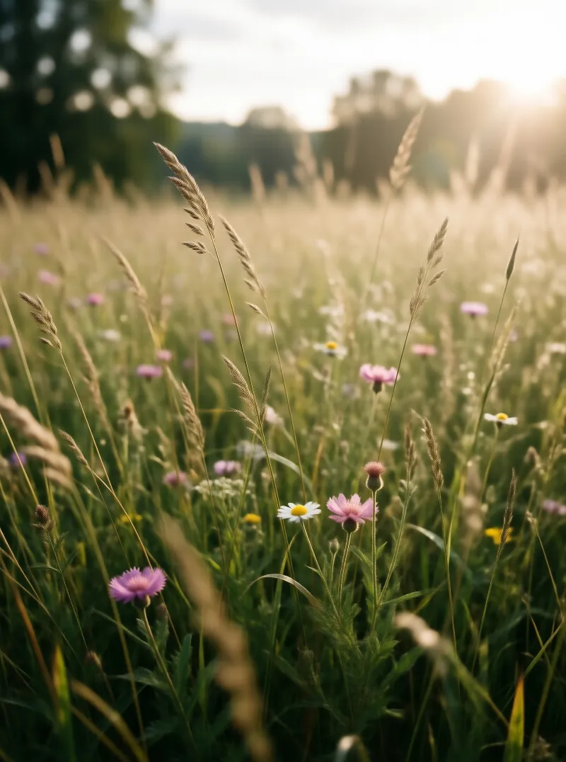 Sunlit Wildflower Meadow