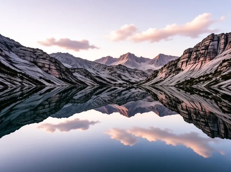 Symmetrical Mountain Reflection