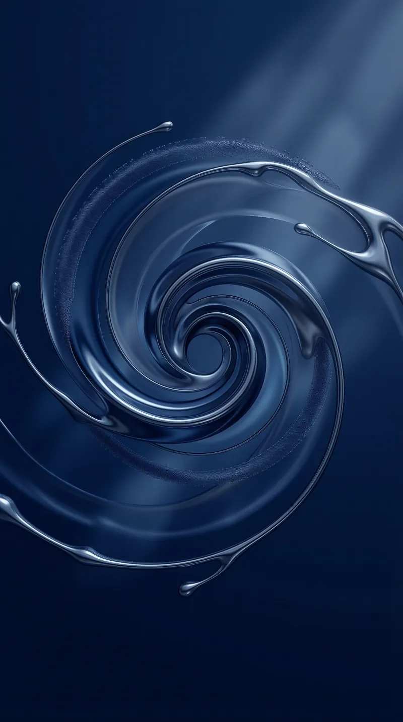 Abstract Blue Liquid Swirl