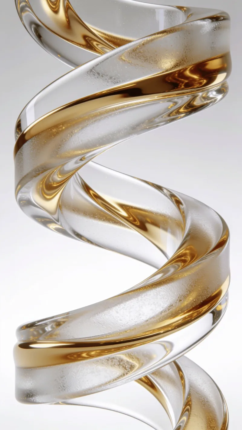 Liquid Gold, Frosted Glass Helix