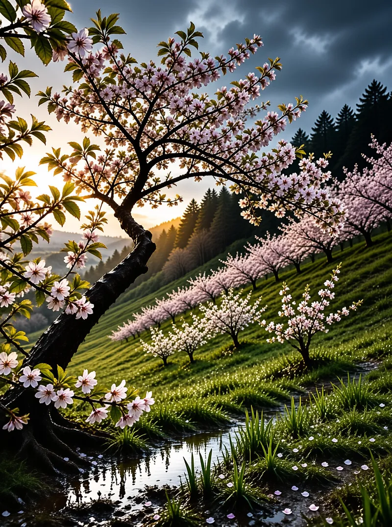 Cherry Blossom Landscape