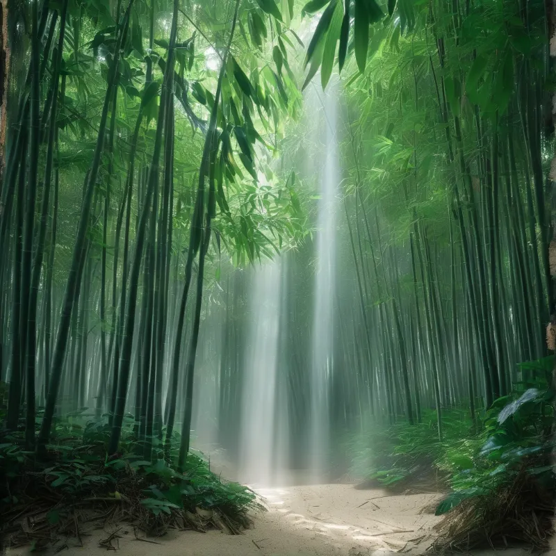 Sunlit Bamboo Forest