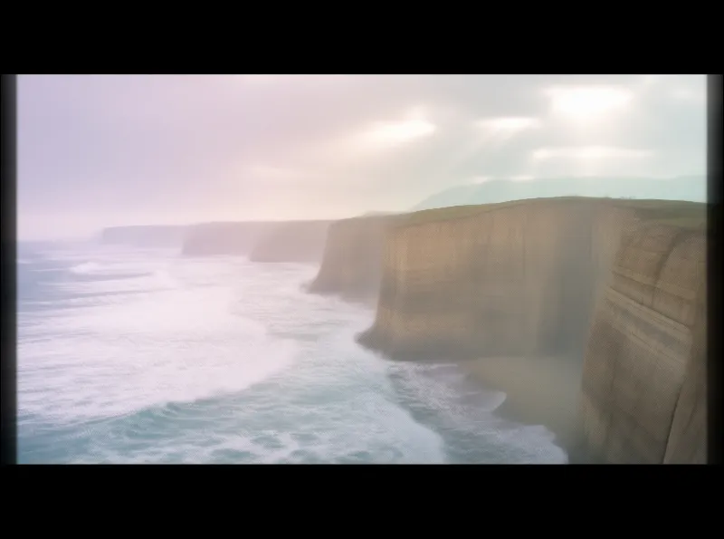 Misty Coastal Cliffs