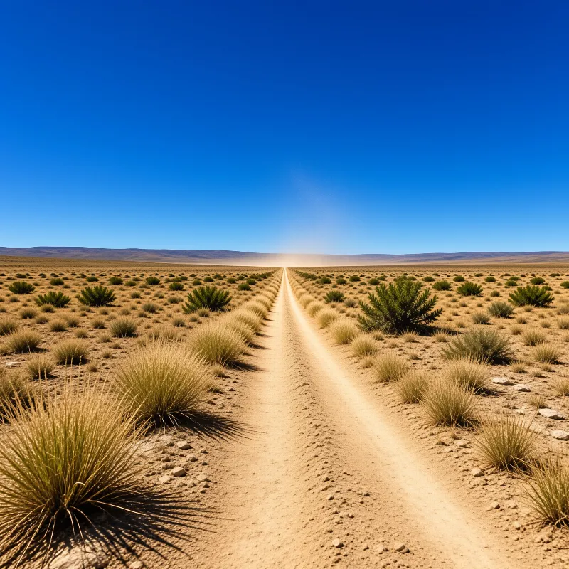 Solitary Road in the Desert