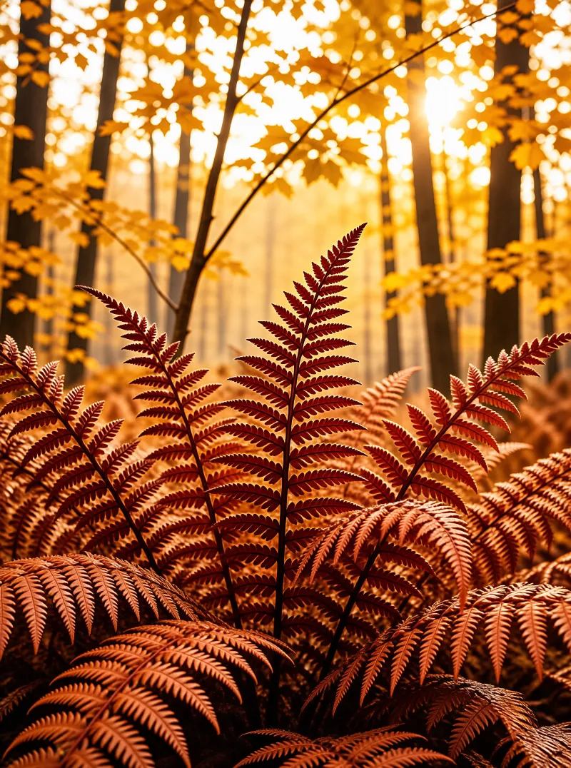 Golden Ferns in Autumn