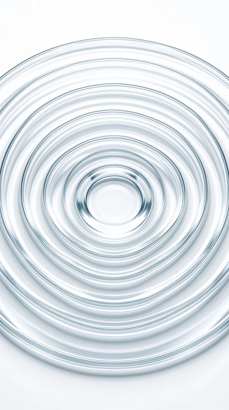 Blue concentric ripples expand outward from a central point across a smooth surface with soft lighting and gentle gradients.