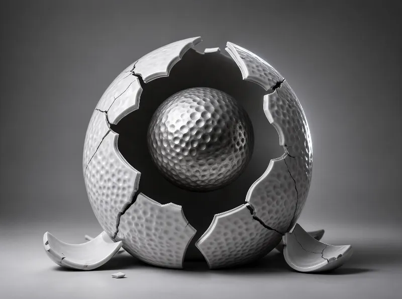 Cracked Golf Ball Shell
