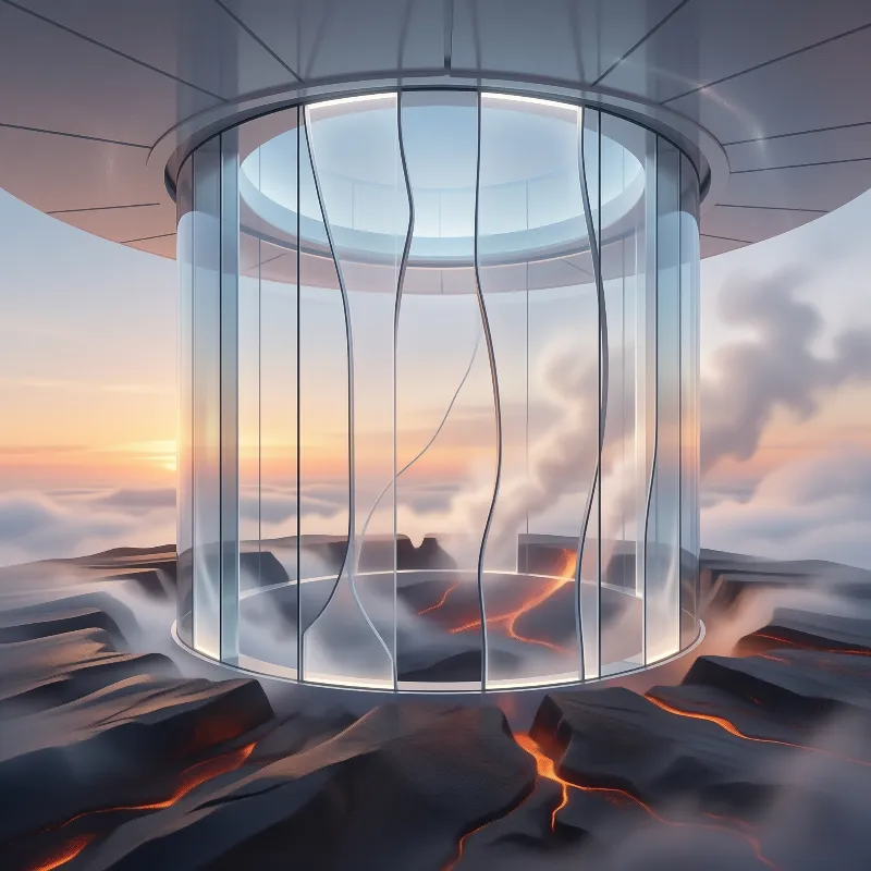 Futuristic Glass Cylinder