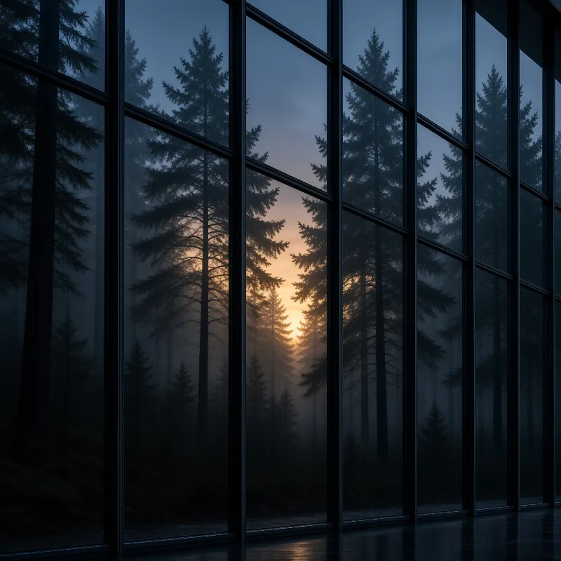 Forest View Through Windows