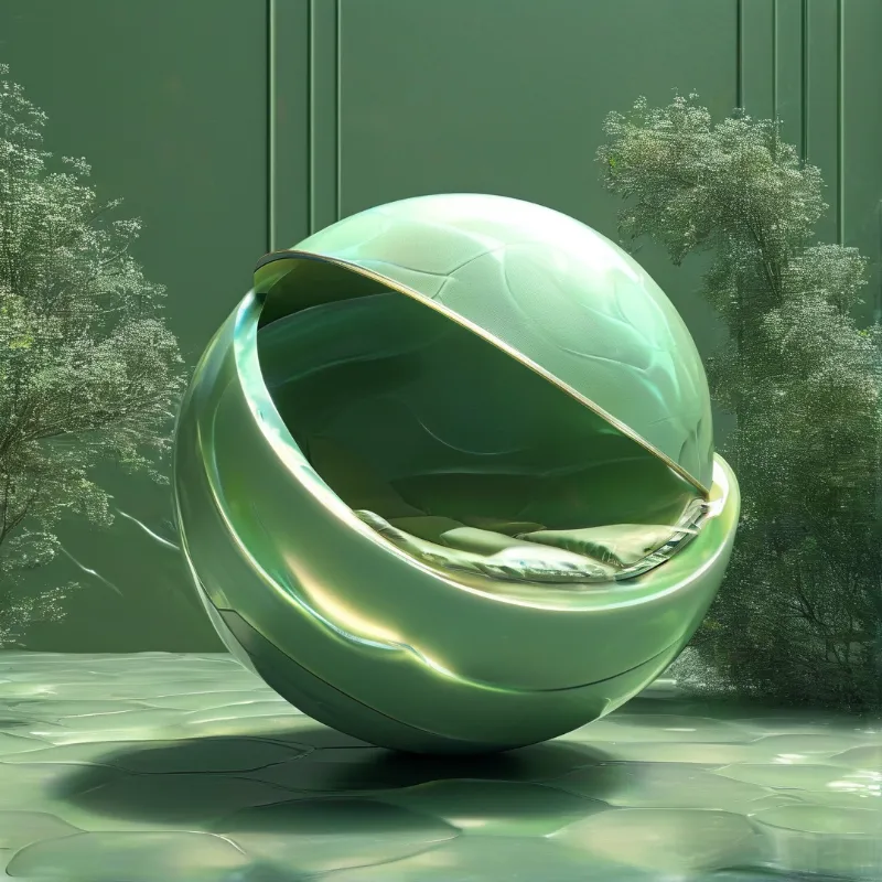 Futuristic Green Pod Chair