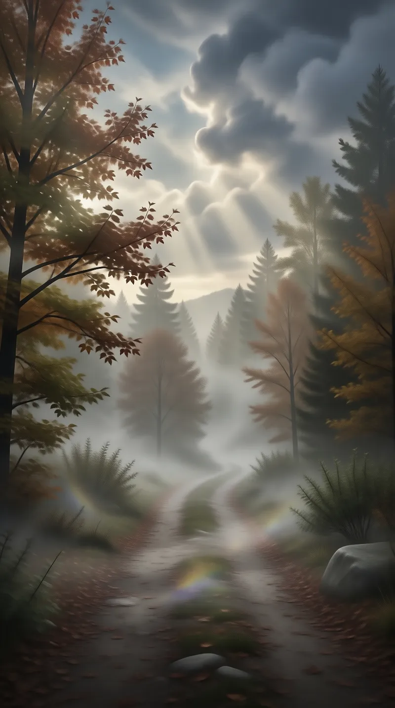 Sunbeam Forest Path Landscape