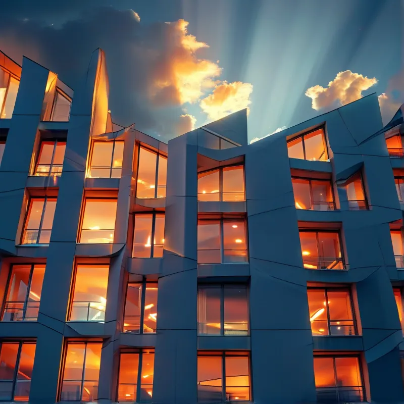 Futuristic Architecture at Sunset