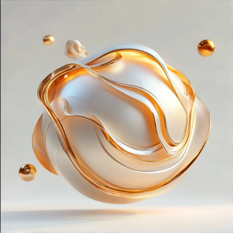 Liquid Gold Abstract Form