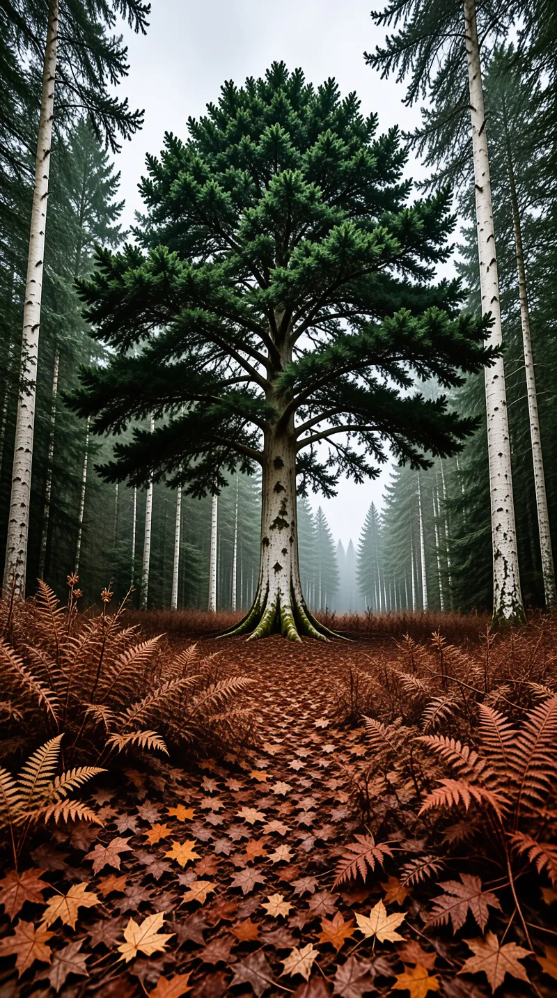 Misty Autumn Forest