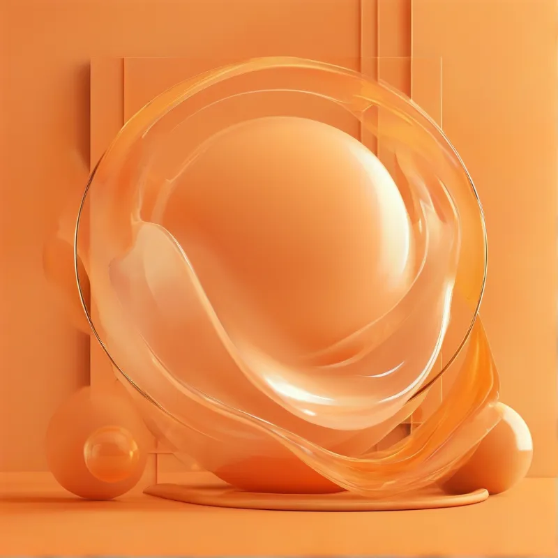 Abstract Orange Sphere Art