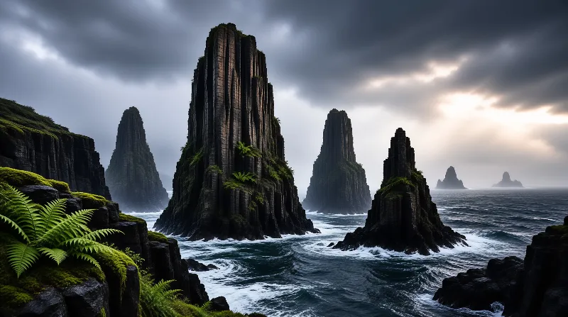 Dramatic Basalt Sea Stacks