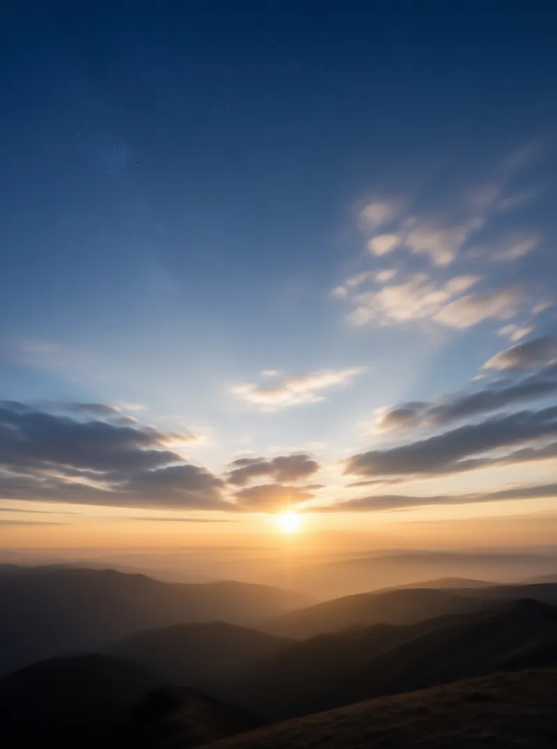 Sunrise Over Mountain Ranges