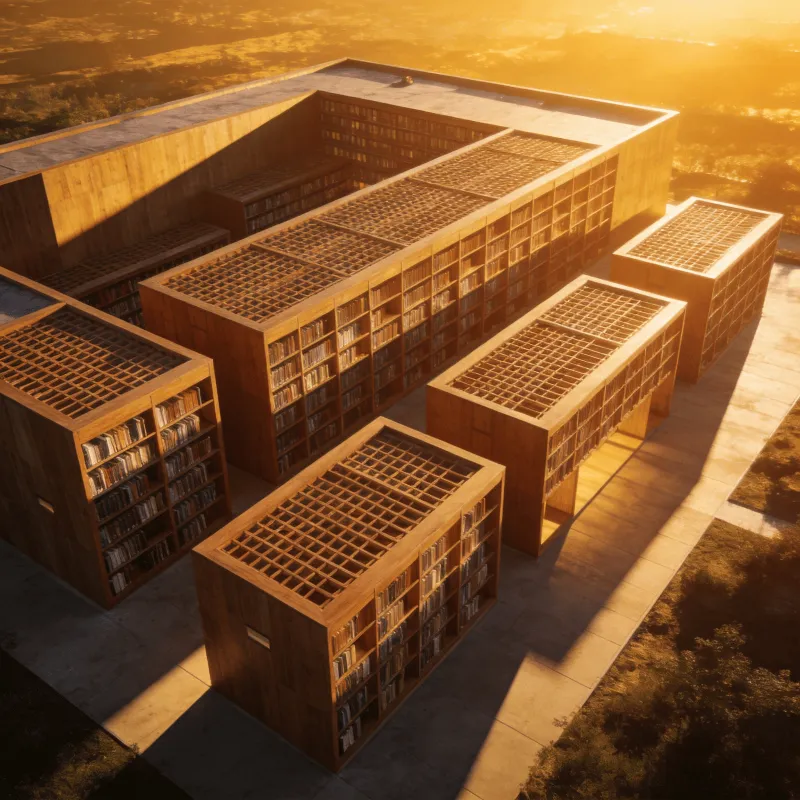 Library in Golden sunset