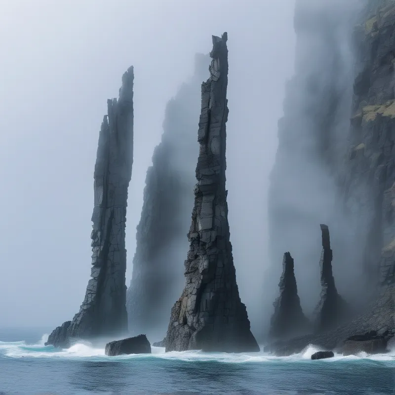 Misty Sea Stacks
