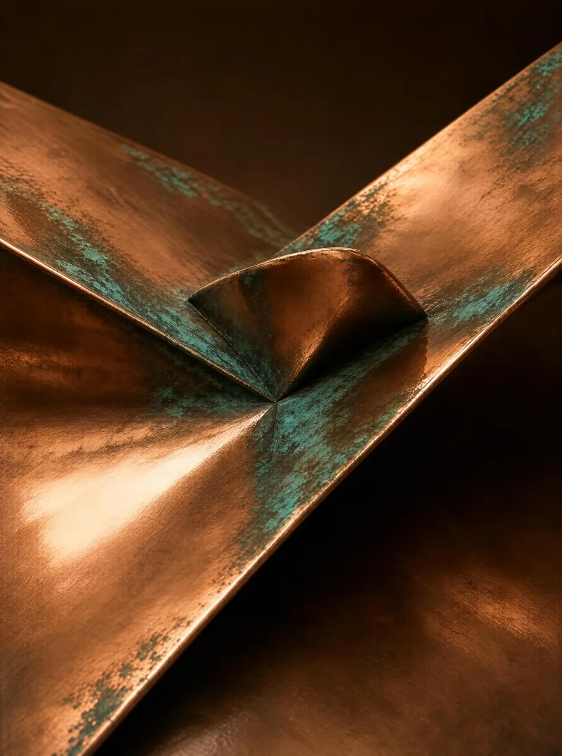 Copper Metal Sculpture Detail