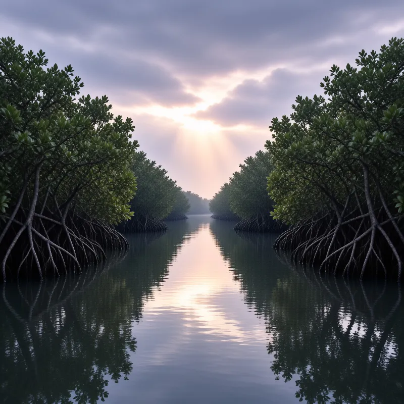 Mangrove Channel Dawn Light