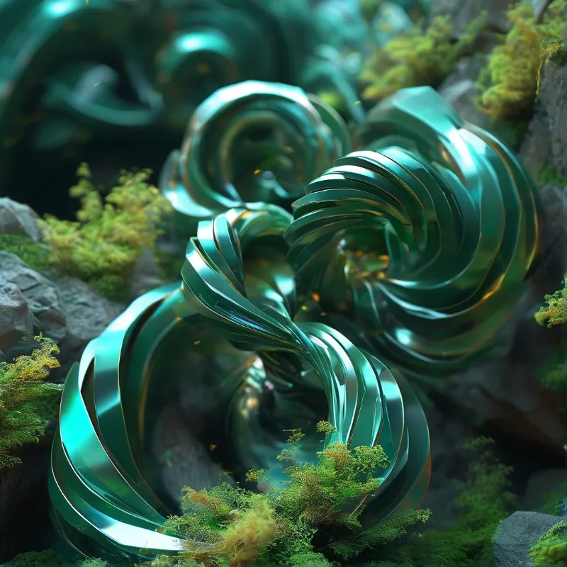 Emerald Metal Spirals