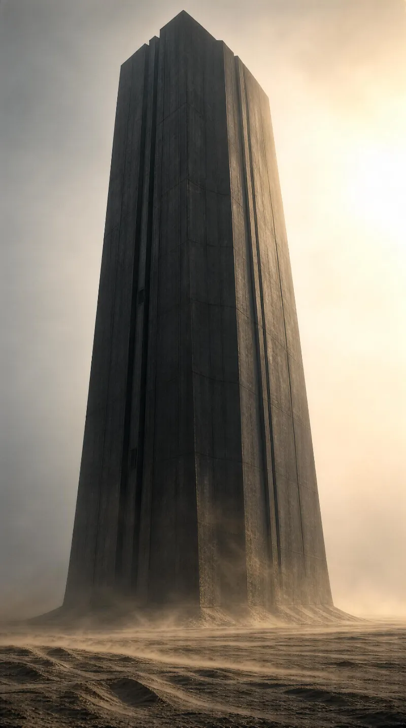 Dark Monolith in Desert