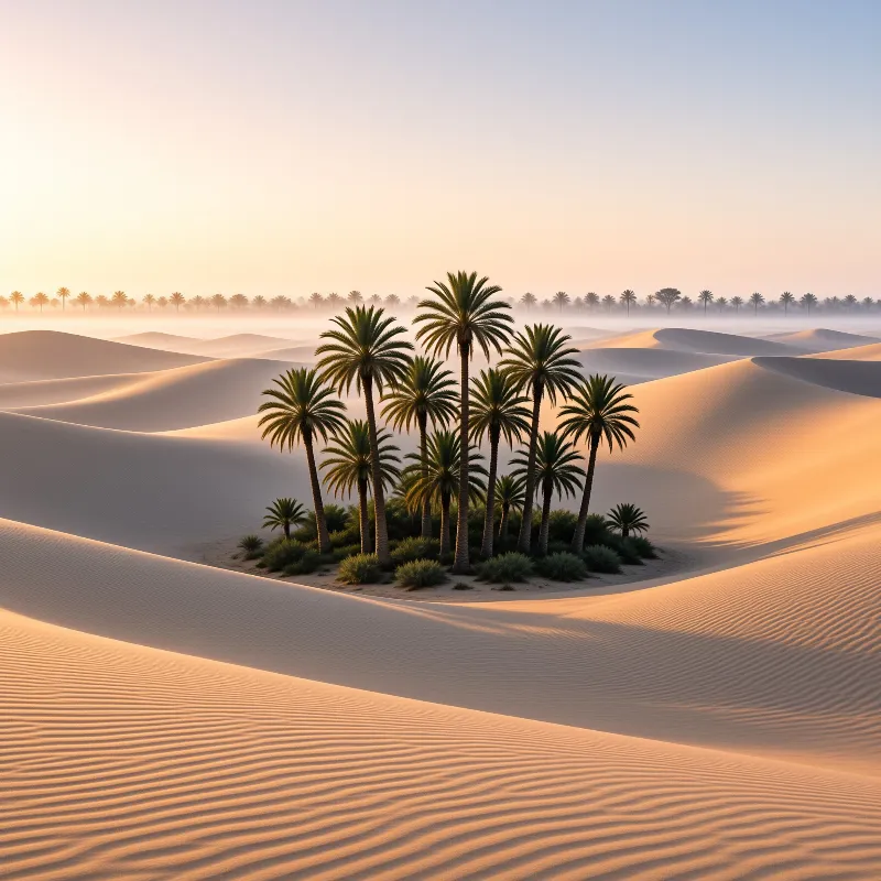 Desert Oasis at Sunrise