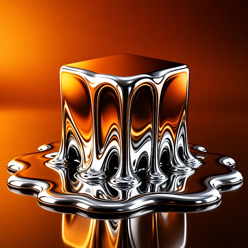 Melting Metallic Cube