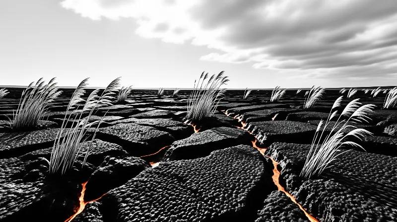 Volcanic Field with Lava