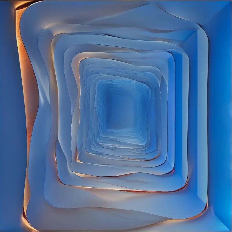 Spiraling Blue Tunnel