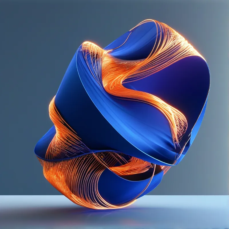 Abstract Blue Orange Form