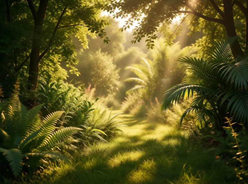Sunlit Forest Path