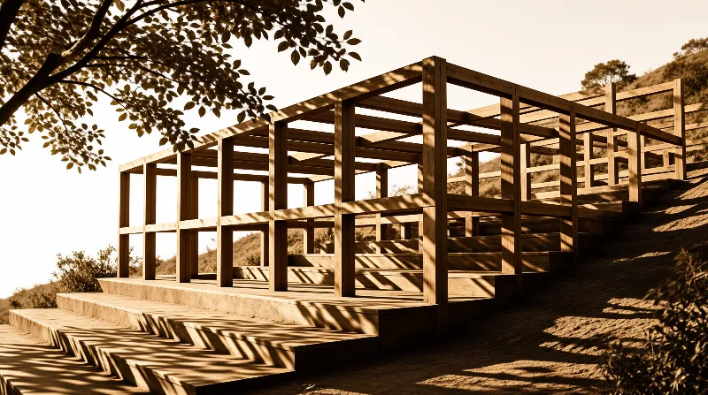 Wooden Hillside Structure