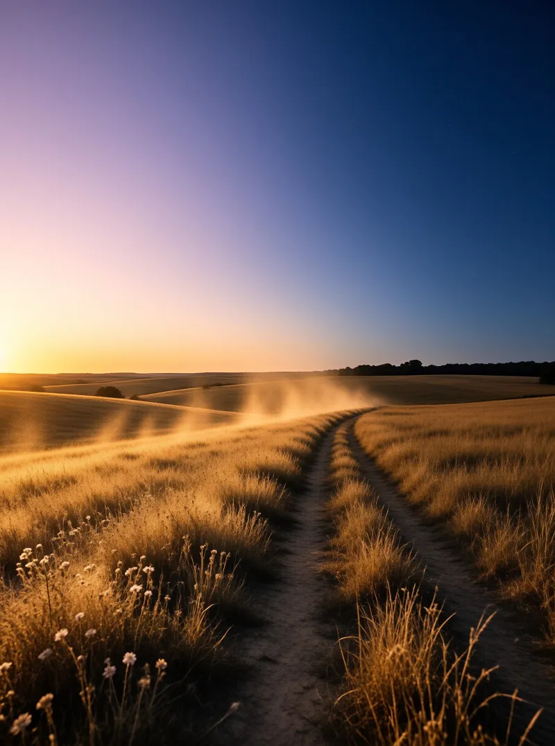 Golden Path in Rolling Hills
