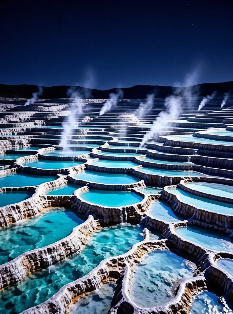 Moonlit Hot Spring Pools