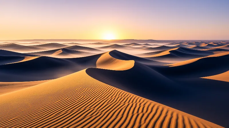 Vast Desert Dunes at Sunset