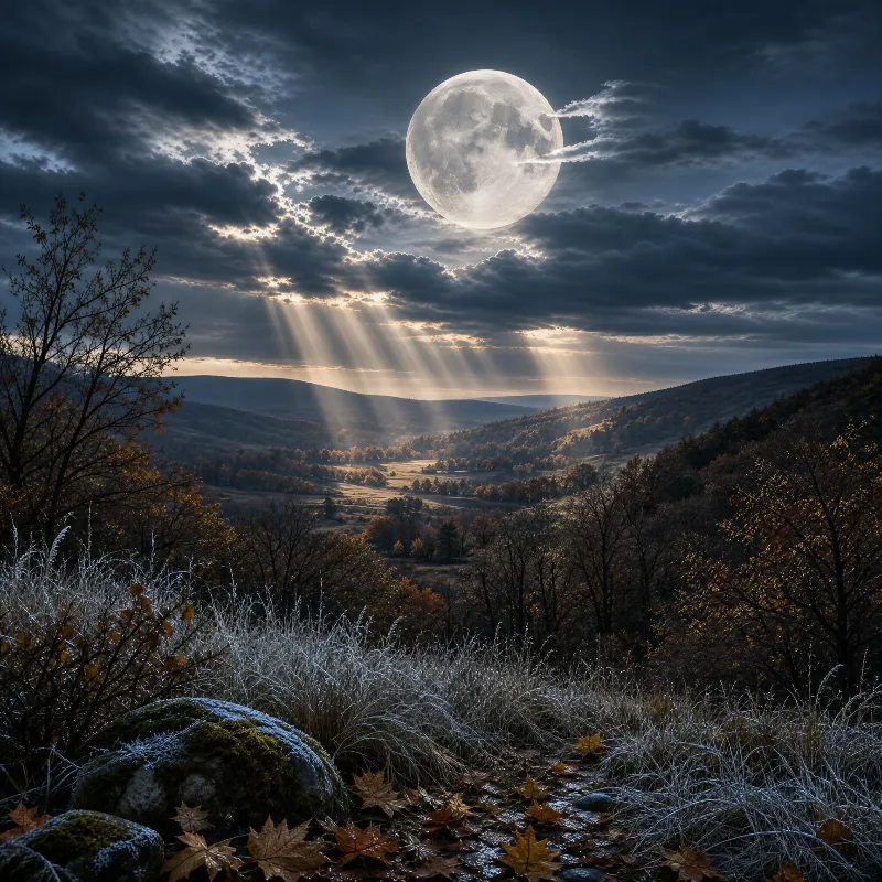 Moon Above Mountain Valley