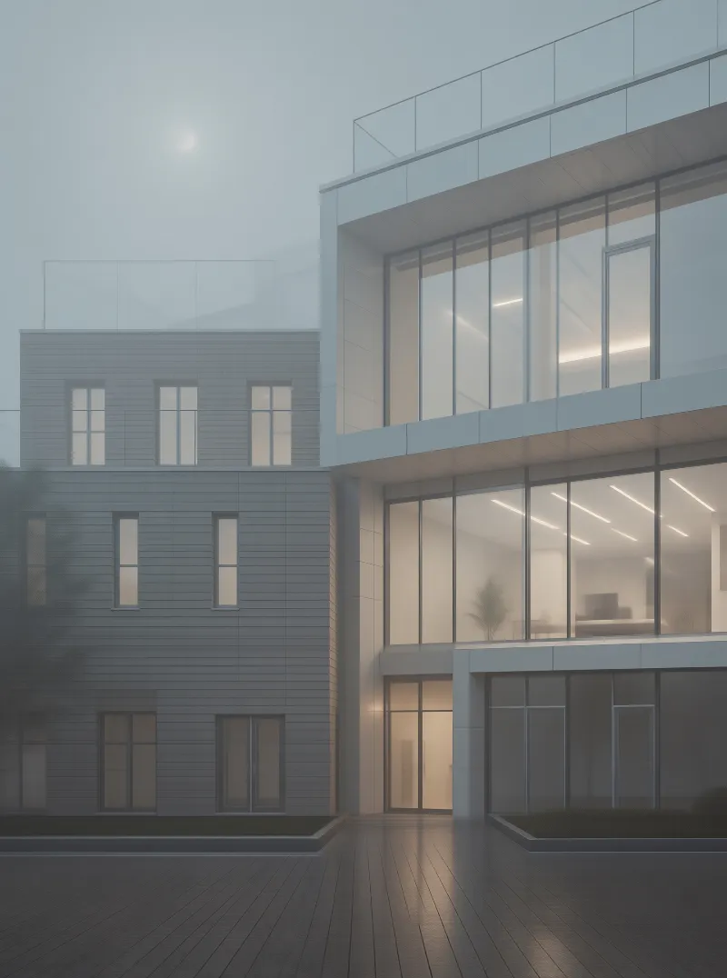 Foggy Modern Architecture